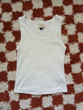 White Ribbed Universal Thread Tank Top